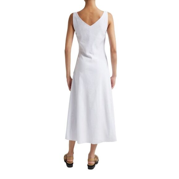 Vince Women’s White Patch Pocket Linen Blend Midi Dress - Picture 3 of 9